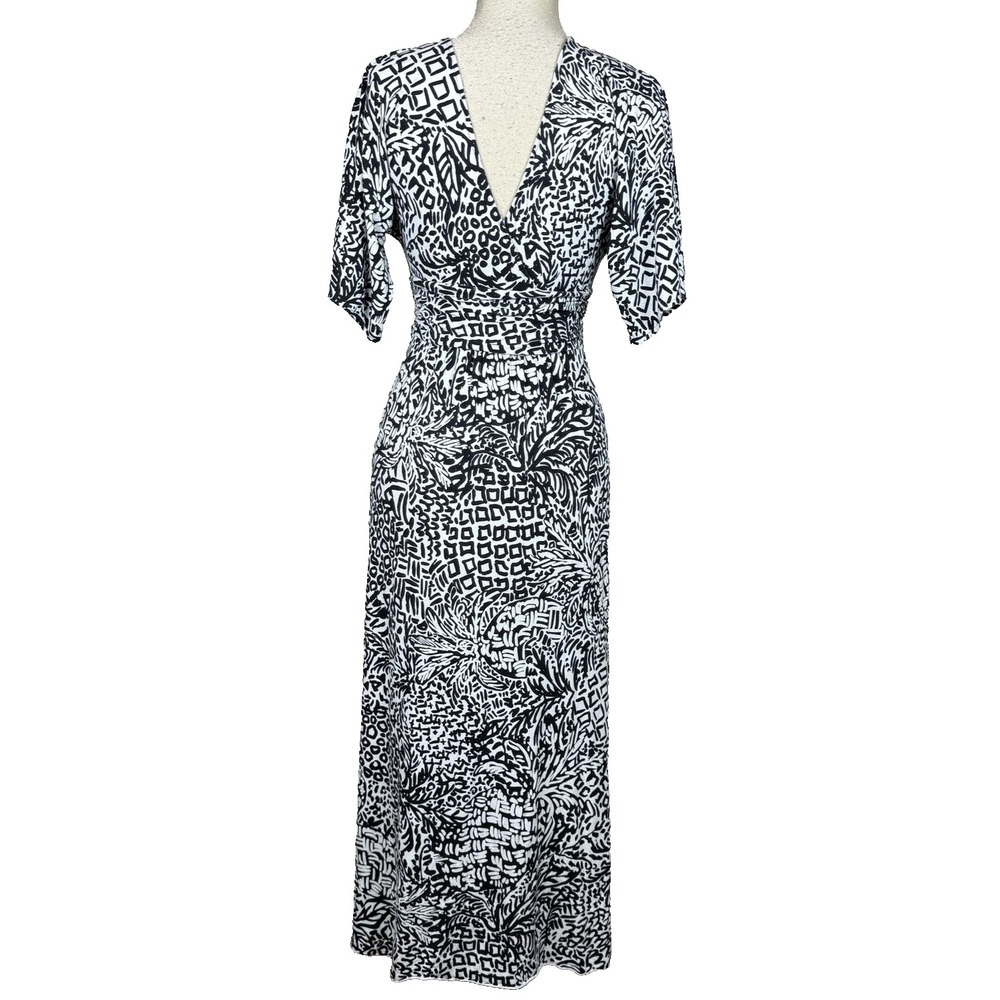 Lilly Pulitzer Parigi Maxi Dress Women S Onyx Home Slice Black White Jersey Boho - Picture 3 of 11